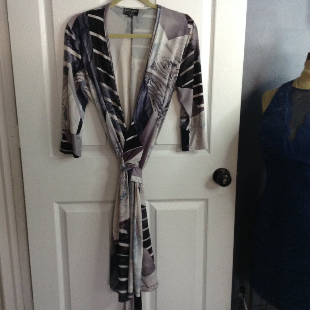 Petit Pois, "M" by Viviana G. Wrap Around Dress; Geometric Design, Avant Garde